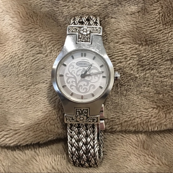 LOIS HILL Scroll Face Sterling Silver Bracelet Watch - Picture 13 of 13